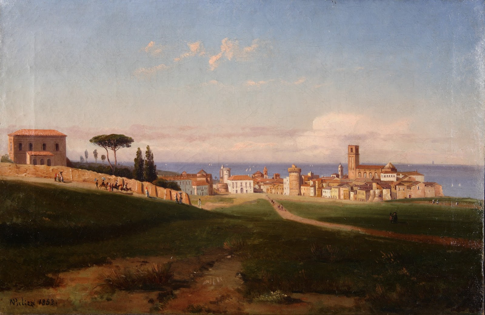 Palizzi Nicola   Veduta Di Vasto, 1853, Olio Su Tela Cm.35,9 X 54,9 (coll. Stefano D'Adamo) 